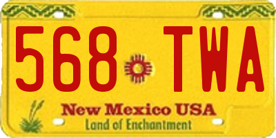 NM license plate 568TWA