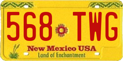 NM license plate 568TWG