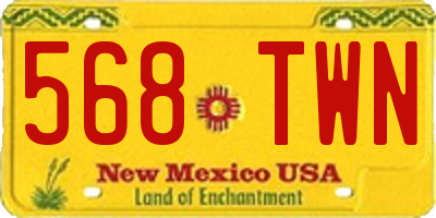 NM license plate 568TWN