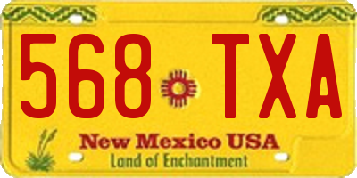 NM license plate 568TXA