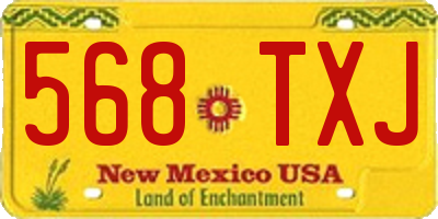 NM license plate 568TXJ