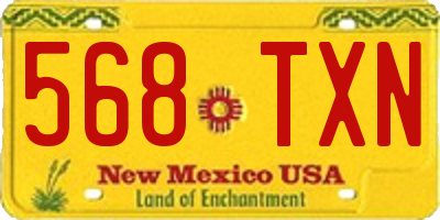 NM license plate 568TXN
