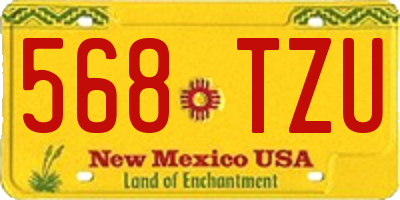 NM license plate 568TZU