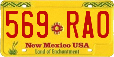 NM license plate 569RAO