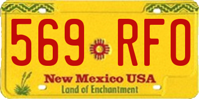 NM license plate 569RFO