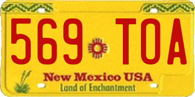 NM license plate 569TOA