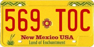 NM license plate 569TOC