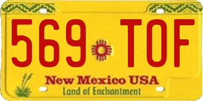 NM license plate 569TOF