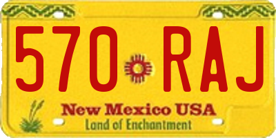 NM license plate 570RAJ