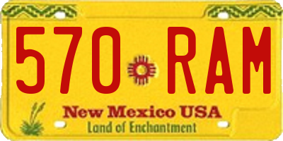 NM license plate 570RAM