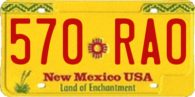 NM license plate 570RAO