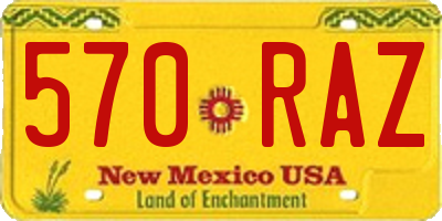 NM license plate 570RAZ