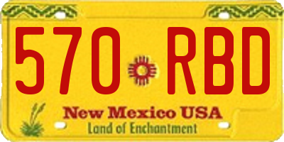 NM license plate 570RBD