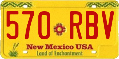 NM license plate 570RBV
