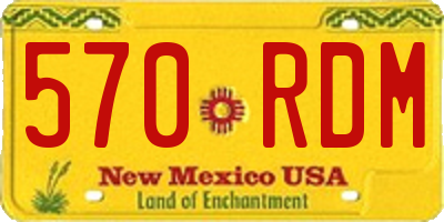 NM license plate 570RDM