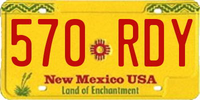 NM license plate 570RDY