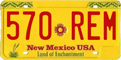 NM license plate 570REM