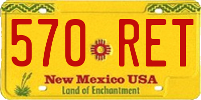 NM license plate 570RET