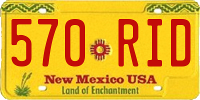 NM license plate 570RID