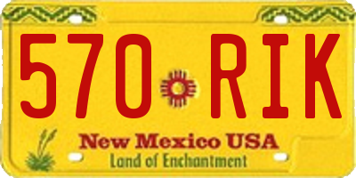 NM license plate 570RIK