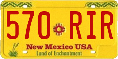 NM license plate 570RIR