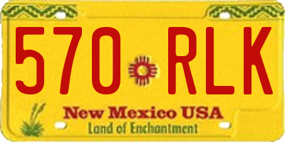 NM license plate 570RLK