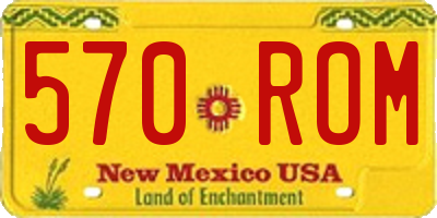 NM license plate 570ROM