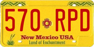NM license plate 570RPD