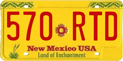 NM license plate 570RTD