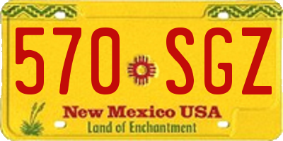 NM license plate 570SGZ
