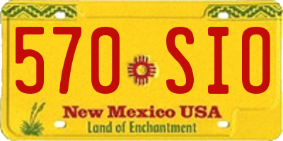 NM license plate 570SIO