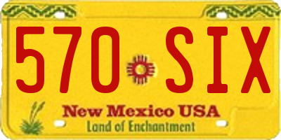NM license plate 570SIX