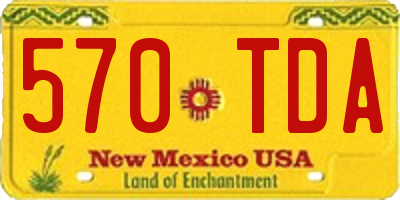 NM license plate 570TDA
