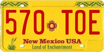 NM license plate 570TOE