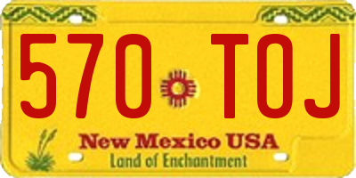 NM license plate 570TOJ