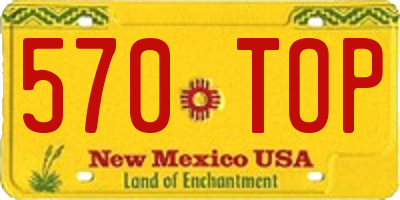 NM license plate 570TOP