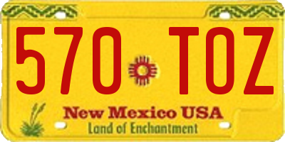 NM license plate 570TOZ