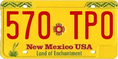NM license plate 570TPO