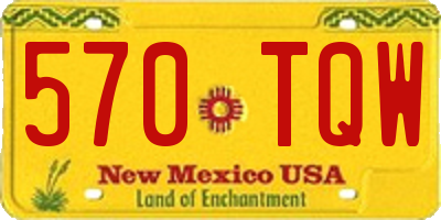 NM license plate 570TQW