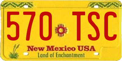 NM license plate 570TSC
