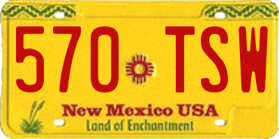 NM license plate 570TSW