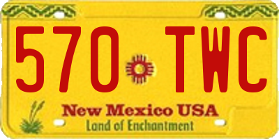 NM license plate 570TWC