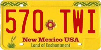 NM license plate 570TWI