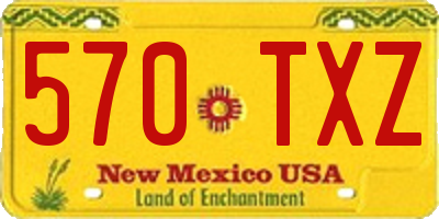 NM license plate 570TXZ