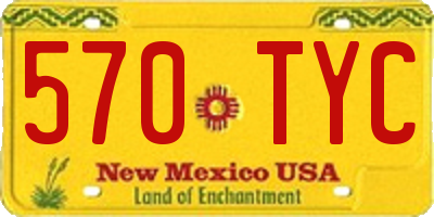 NM license plate 570TYC