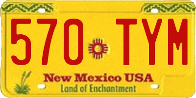 NM license plate 570TYM