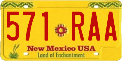 NM license plate 571RAA