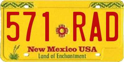 NM license plate 571RAD