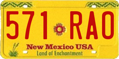NM license plate 571RAO