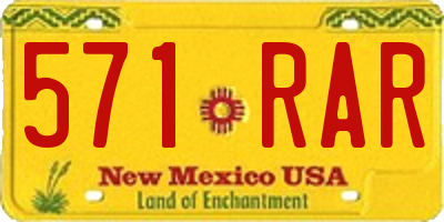 NM license plate 571RAR